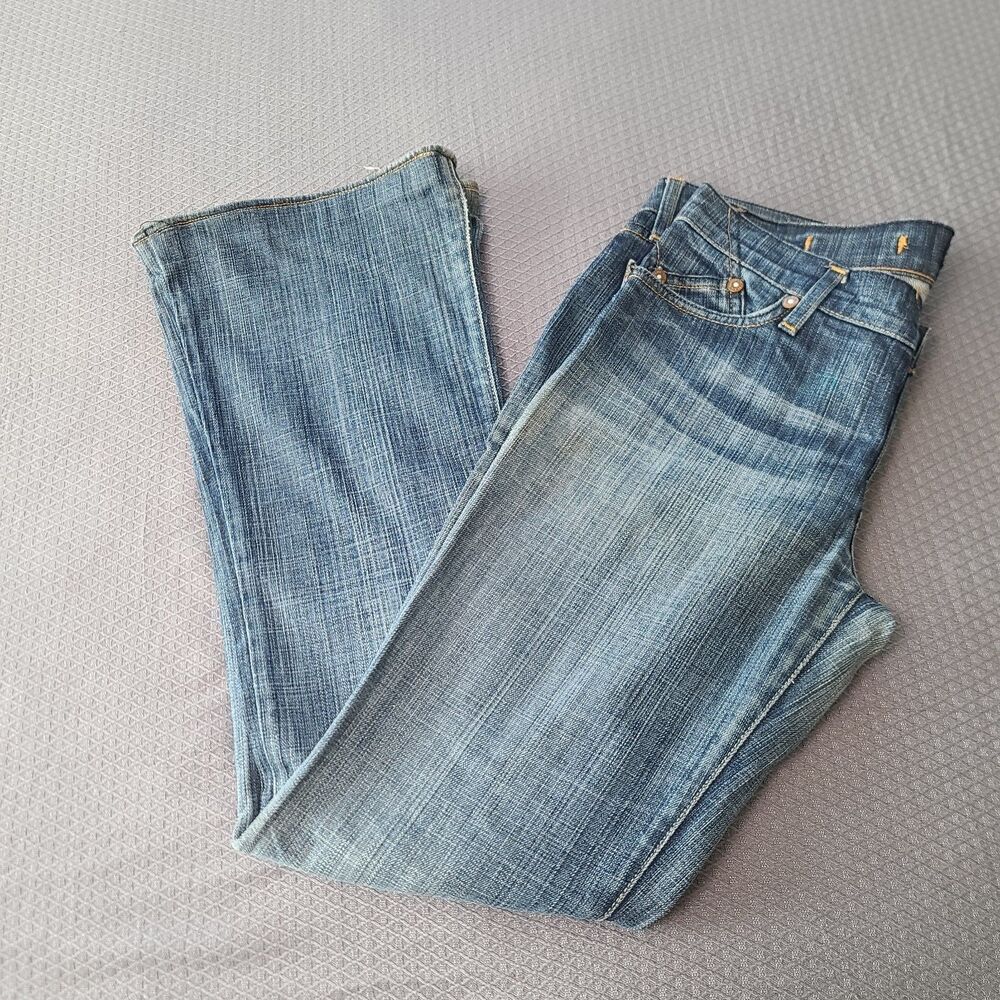 Rock & Republic Roth Low Rise Bootcut Jeans Blue Stretch Denim Size 28